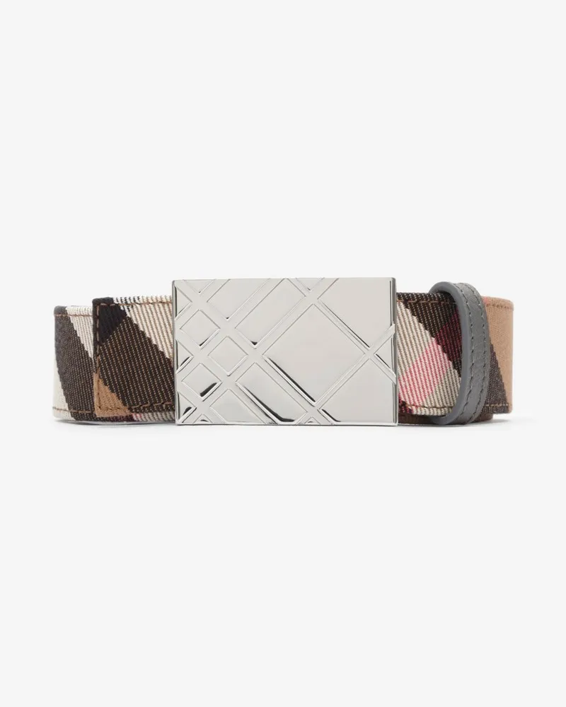 Burberry Wendbarer Gürtel mit Karogravur , Size Anthracite-grau