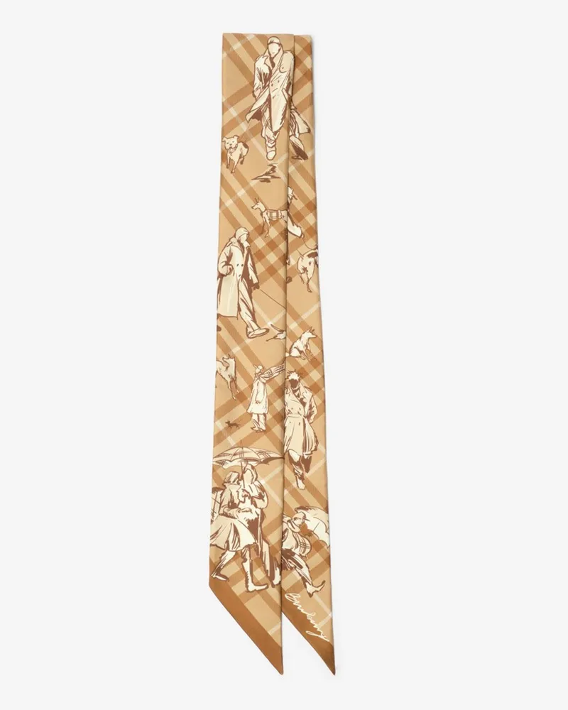 Burberry Schmaler Schal „Check Mates Finch-beige