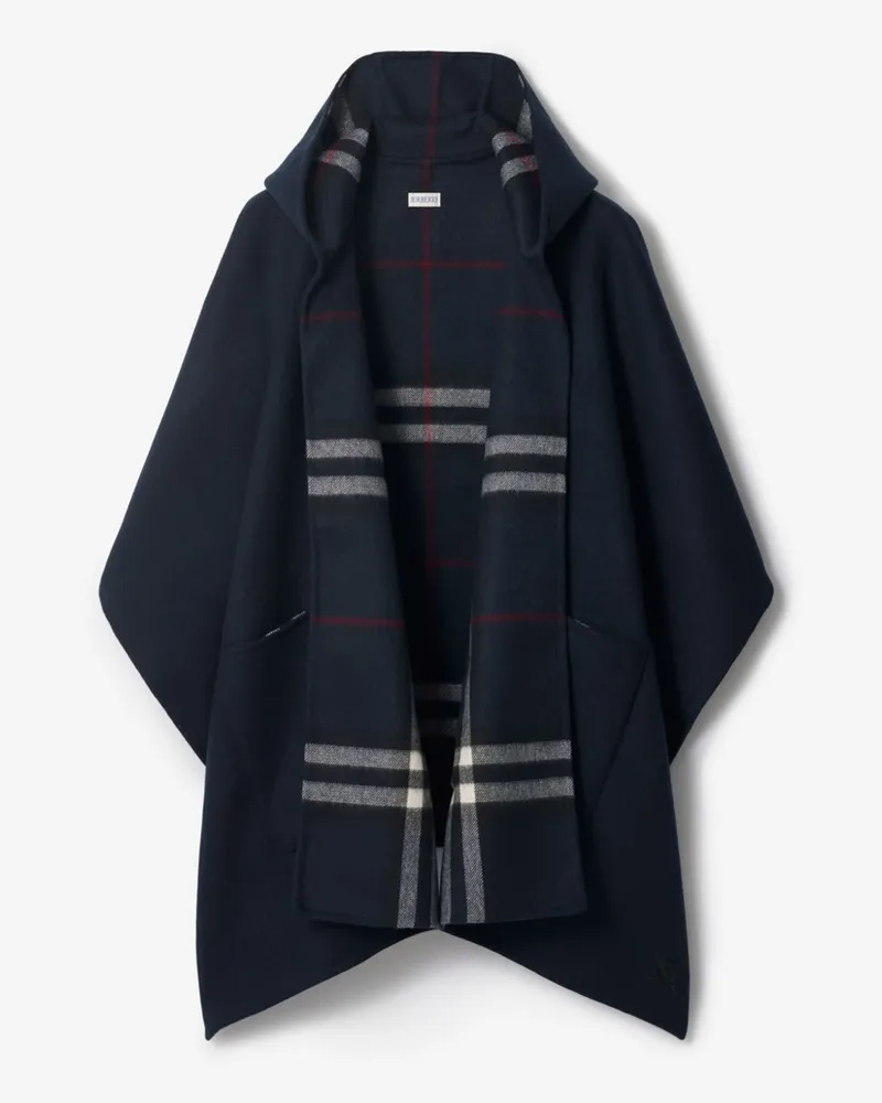 Burberry Kaschmir-Kapuzencape Tintenblau