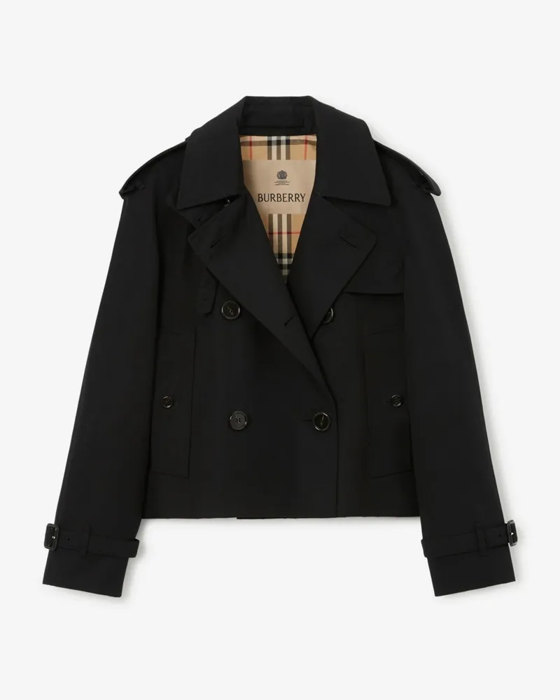 Burberry Trenchjacke „Mayfair“ aus Cropped-Gabardine , Size Schwarz