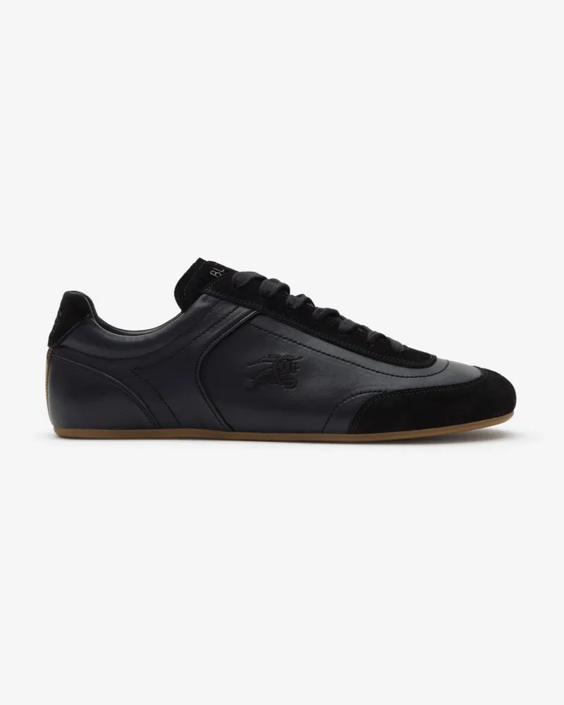 Burberry Knight Runner Leder-Sneaker , Size Schwarz