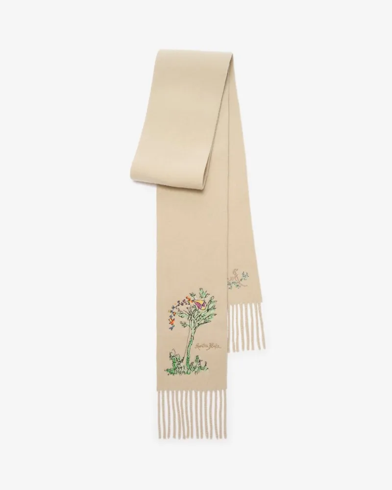 Burberry Schmaler Kaschmirschal mit „Brave Little Tree“-Motiv Nutmeg