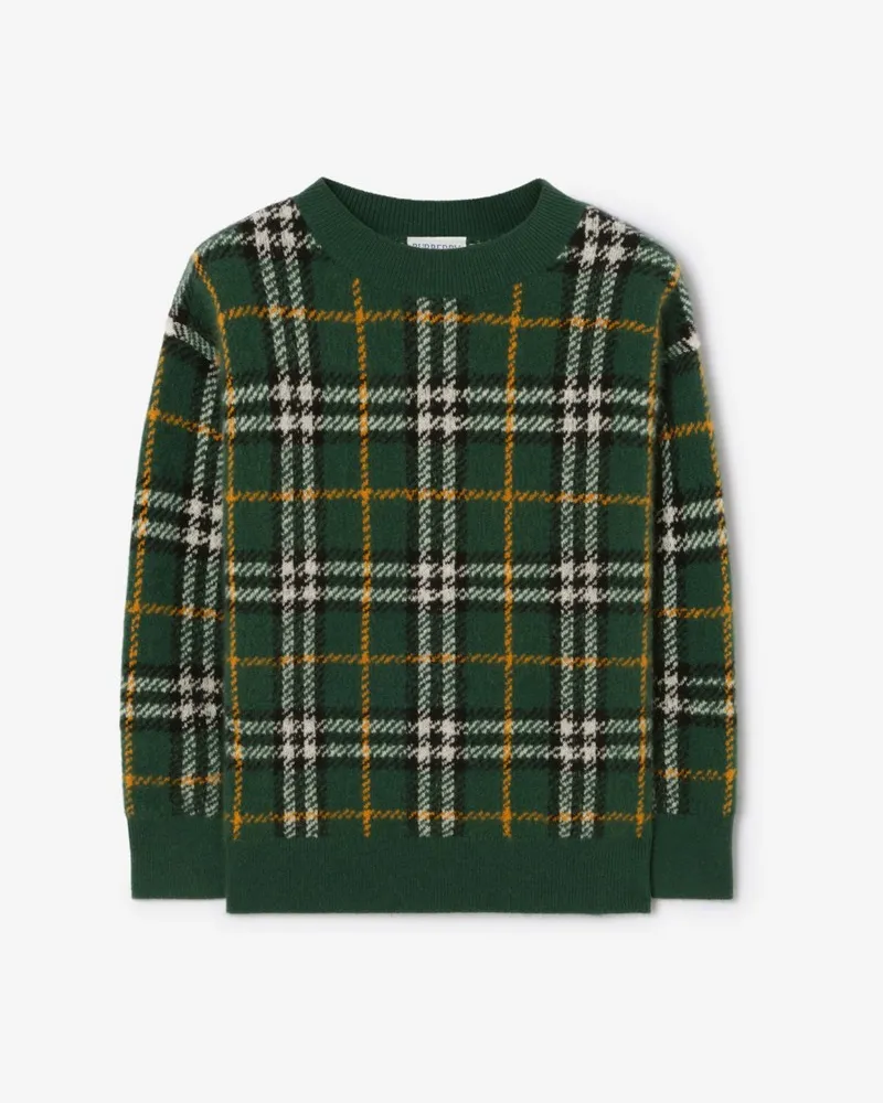 Burberry Woll-Kaschmir-Pullover in Check , Size Dark