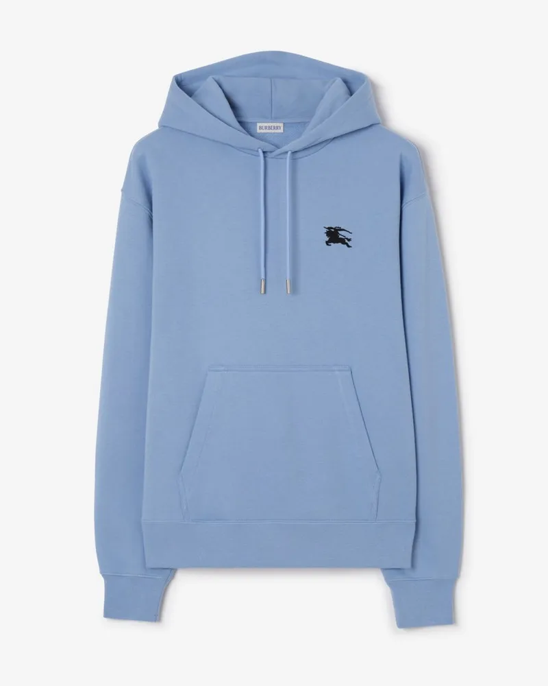 Burberry Baumwoll-Kapuzenpullover mit Knight Stamp , Size Cornflower