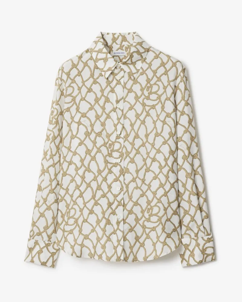 Burberry Seidenhemd mit Knotenmuster Thatch