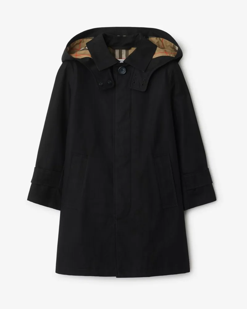 Burberry Baumwoll-Car Coat Schwarz