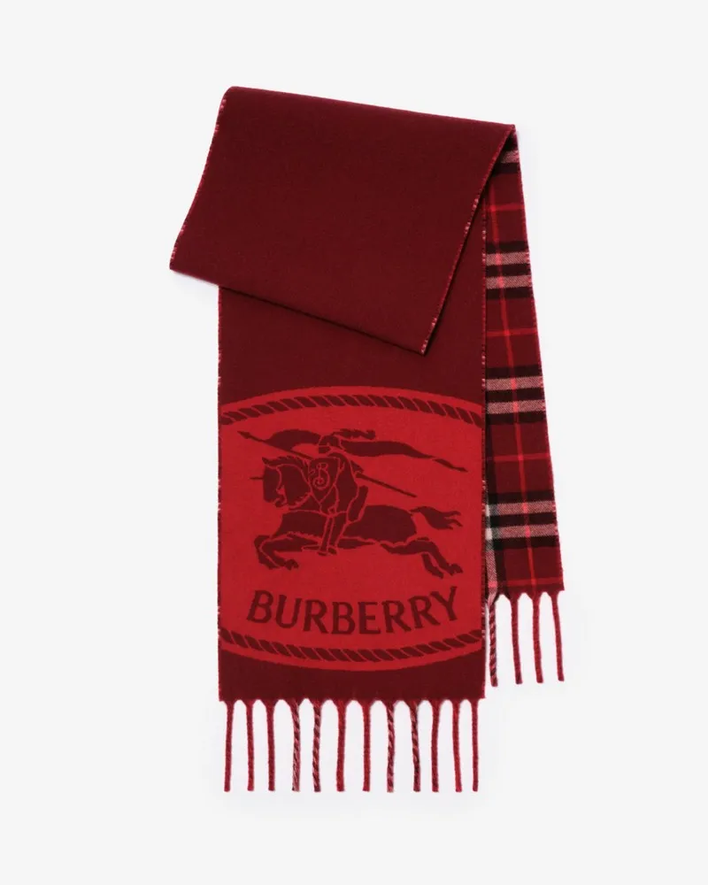 Burberry Wendbarer Schal mit Knight Stamp Oxblood-rot