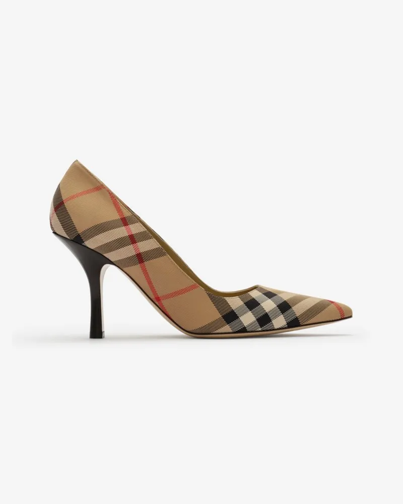 Burberry Pumps „Dame“ in Check mit hohem Absatz , Size Vintage-beige
