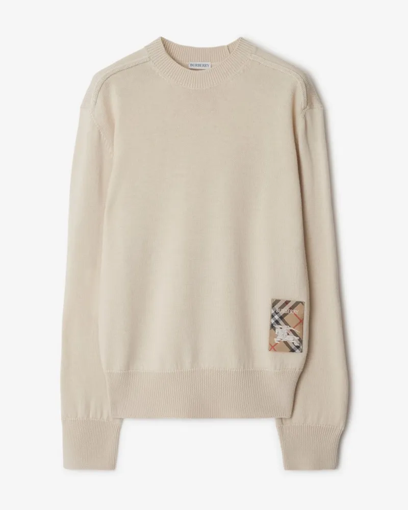 Burberry Wollpullover mit Check-Label Nutmeg