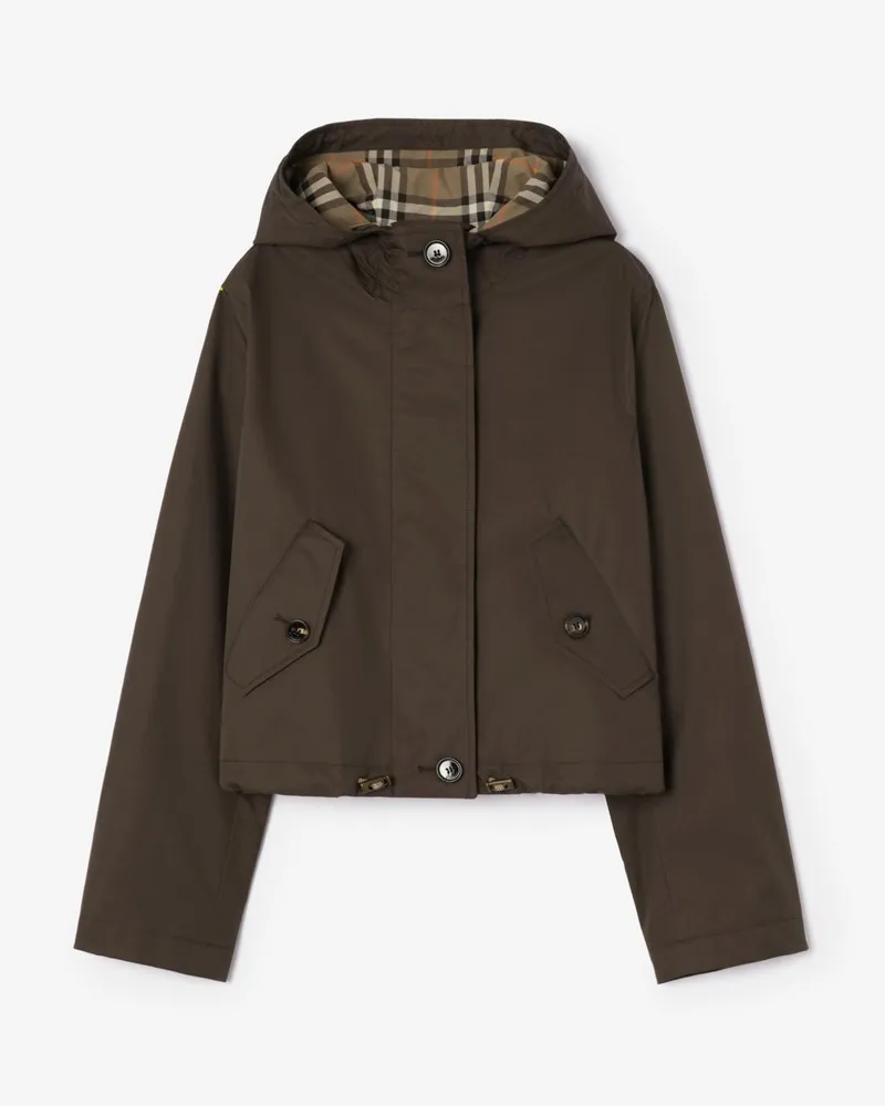 Burberry Cropped-Parka aus Tropen-Gabardine , Size Estuary
