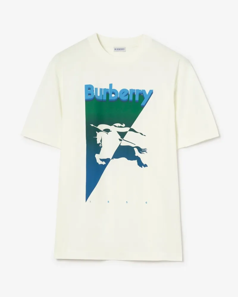 Burberry Baumwoll-T-Shirt mit EKD-Motiv Chalk-weiß