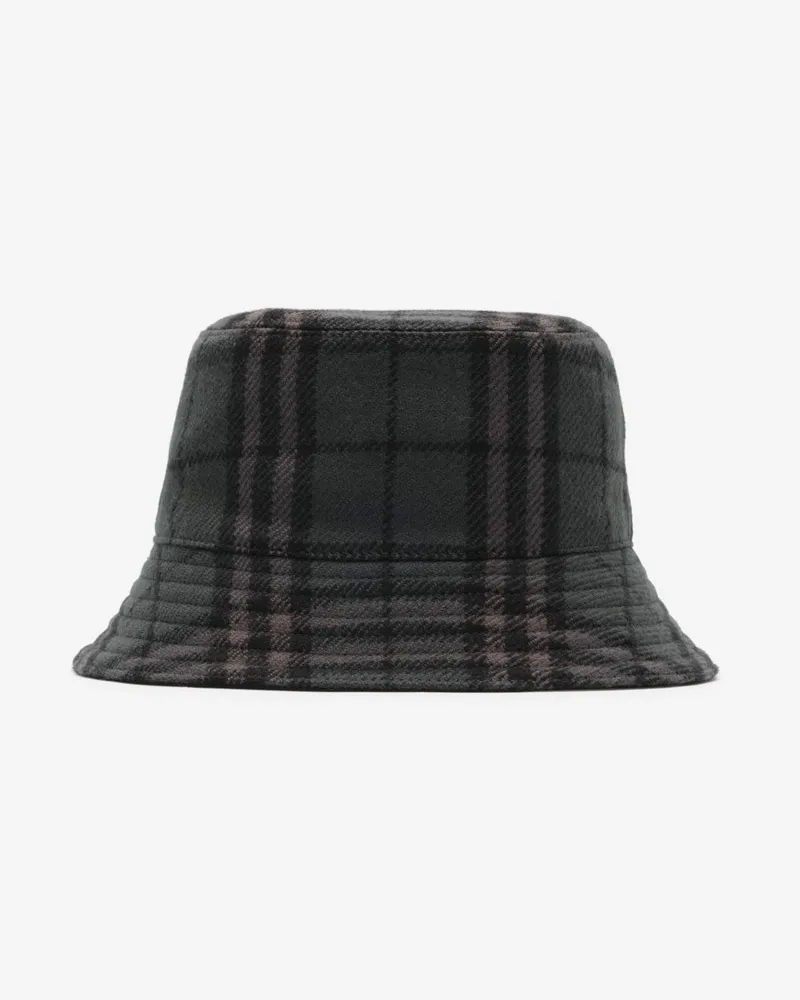 Burberry Wendbarer Fischerhut aus Wolle in Check , Size Iron