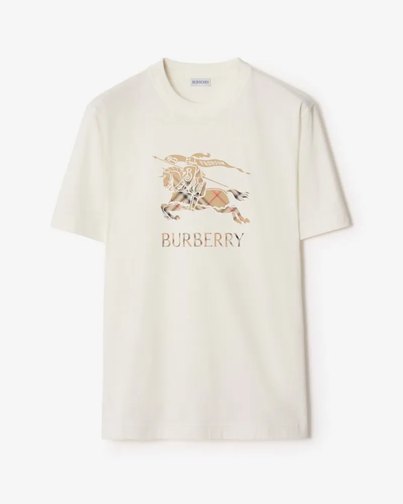 Burberry Baumwoll-T-Shirt mit EKD-Motiv in Ombré-Optik Chalk-weiß