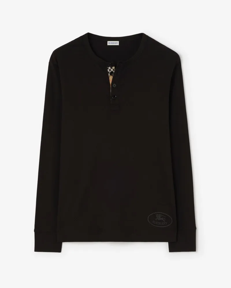 Burberry Langärmeliges Baumwolloberteil Black