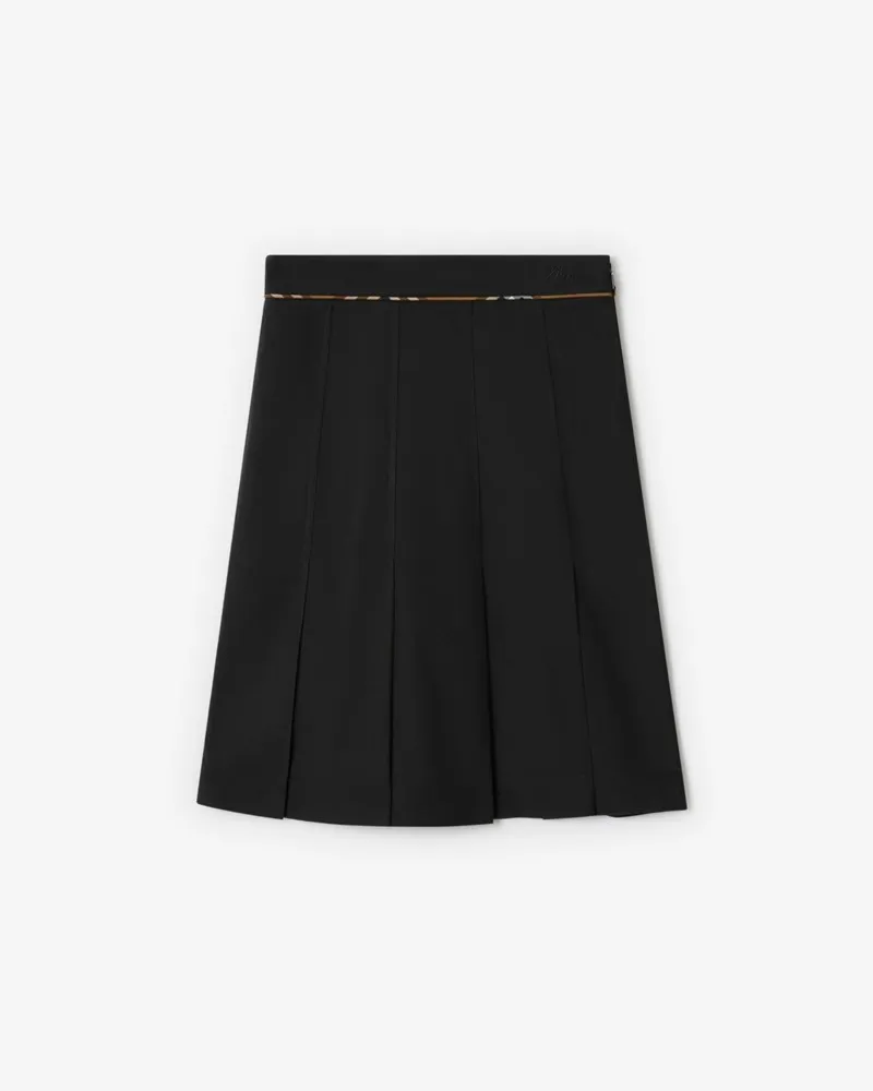 Burberry Baumwollmisch-Rock mit Falten Schwarz