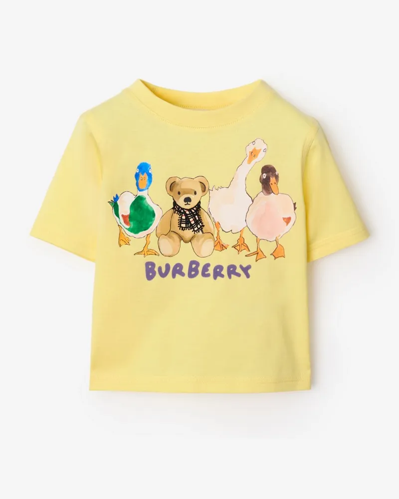 Burberry Baumwoll-T-Shirt mit Thomas Teddybär und Freunden , Size Sherbet