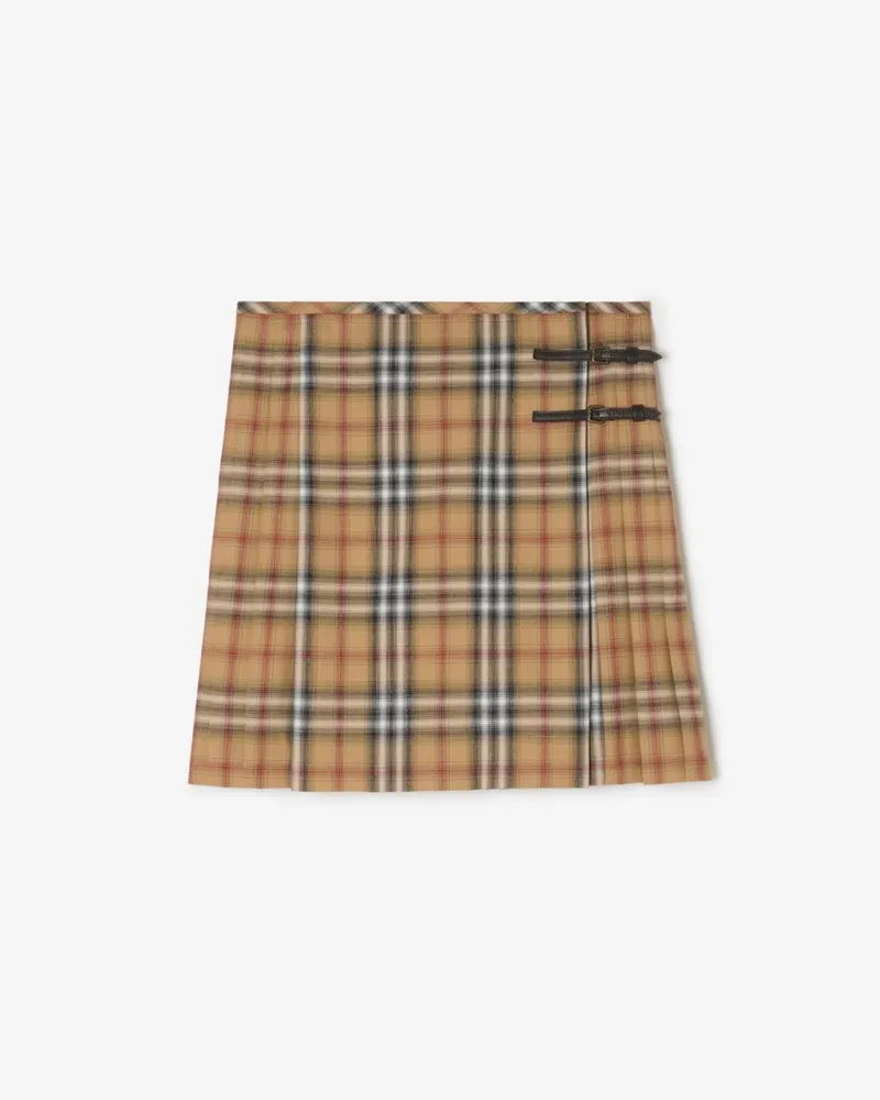 Burberry Woll-Kilt in Check , Size Archive