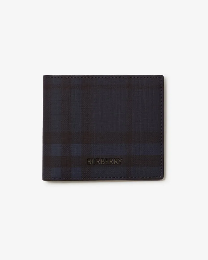 Burberry Faltbrieftasche „City“ in Check Marineblau