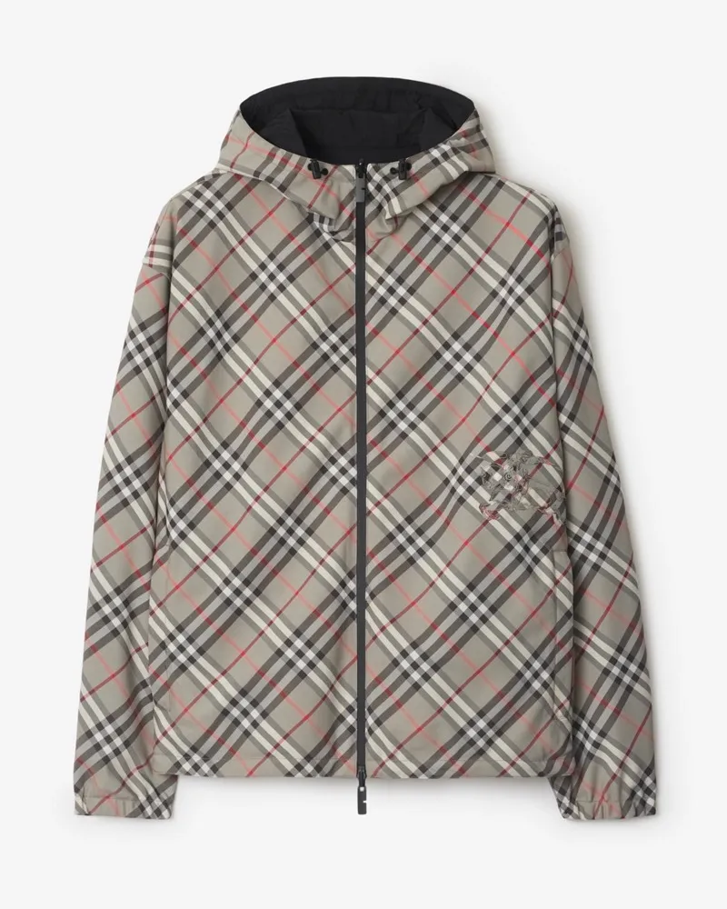 Burberry Wendbare Jacke in Check Malvengrau