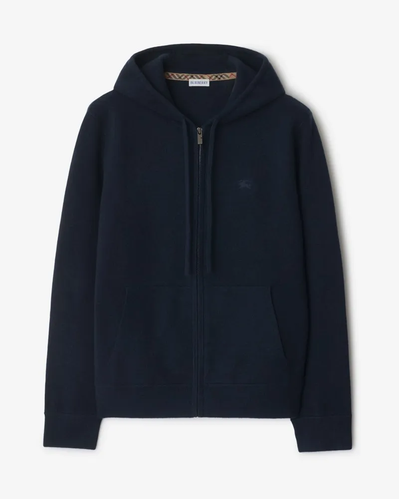 Burberry Kaschmirmisch-Kapuzenjacke Navy