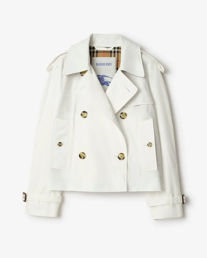 Burberry Cropped-Trenchjacke „Mayfair“ aus Tropengabardine , Size Cotton-weiß