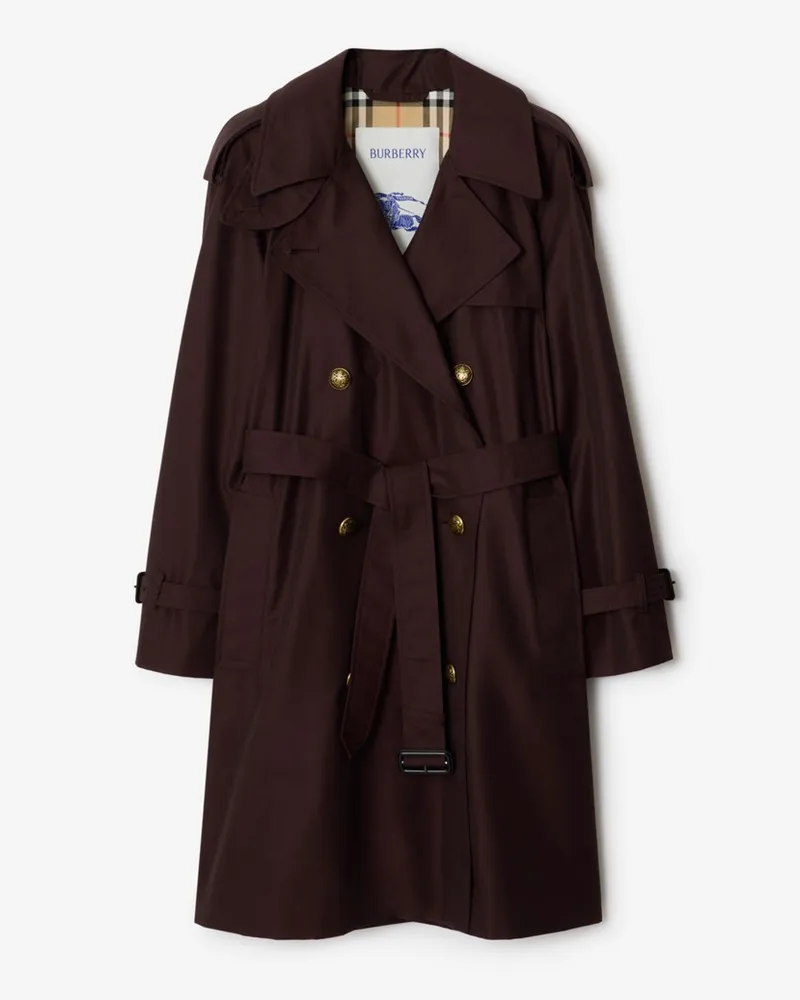 Burberry Mittellanger Gabardine-Trenchcoat „Castleford Mahogany-rot