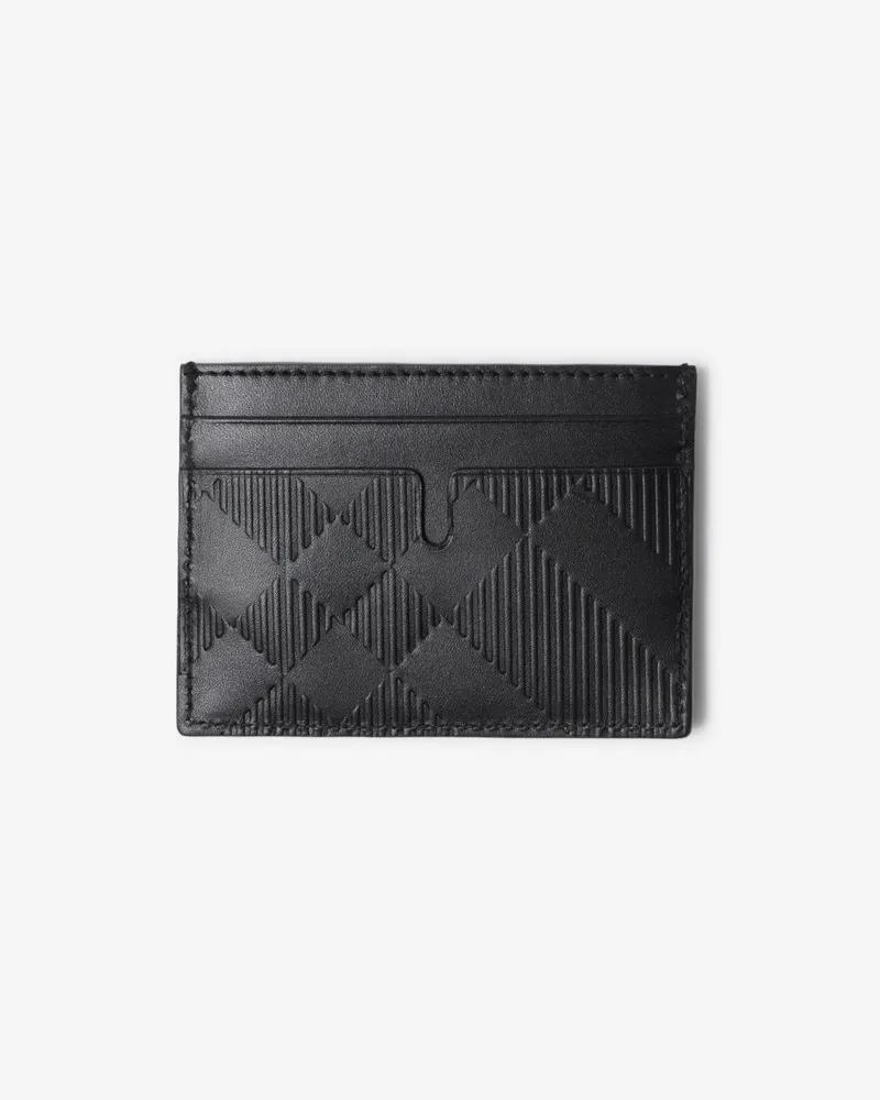 Burberry Kartenetui mit geprägtem Karomuster Black