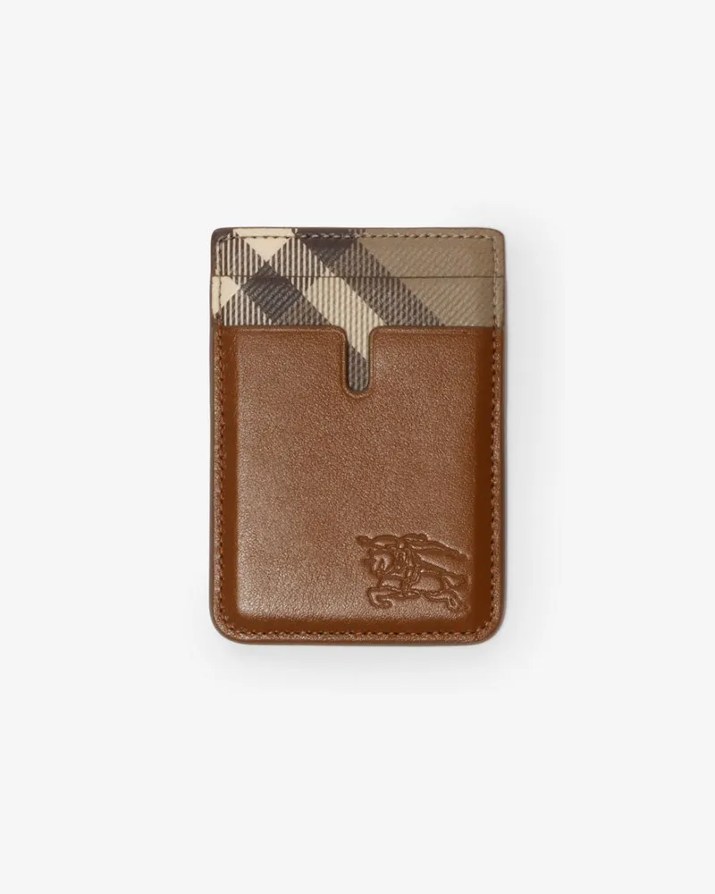 Burberry Magnetisches Kartenetui mit Check-Akzent Finch