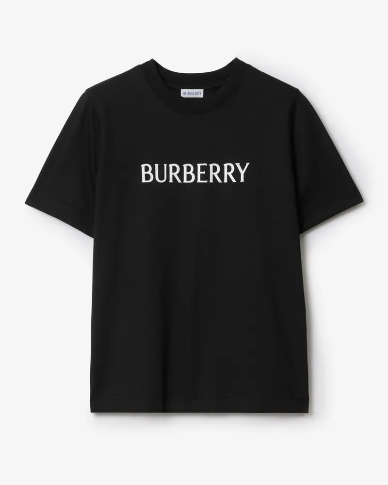 Burberry Baumwoll-T-Shirt mit Logo Schwarz