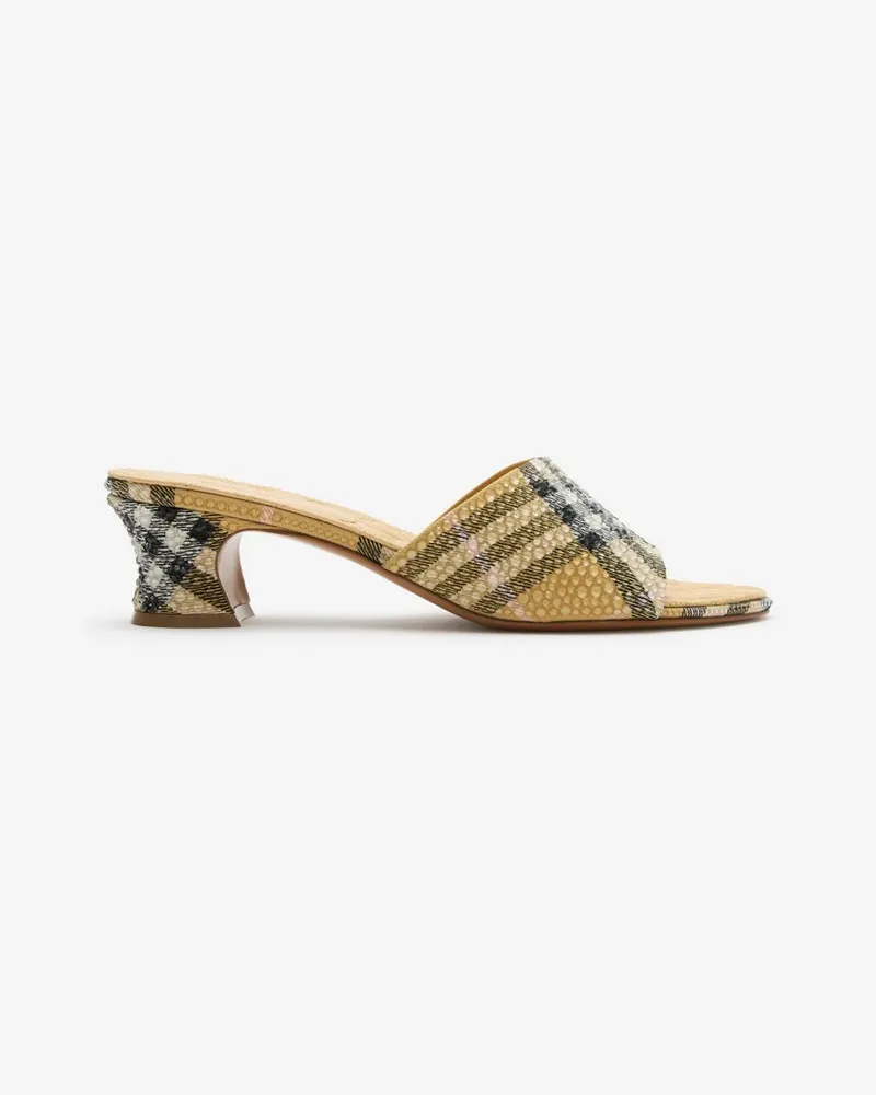 Burberry Mules „Sloane“ in Check mit Strasssteinen , Size Rosewood-braun