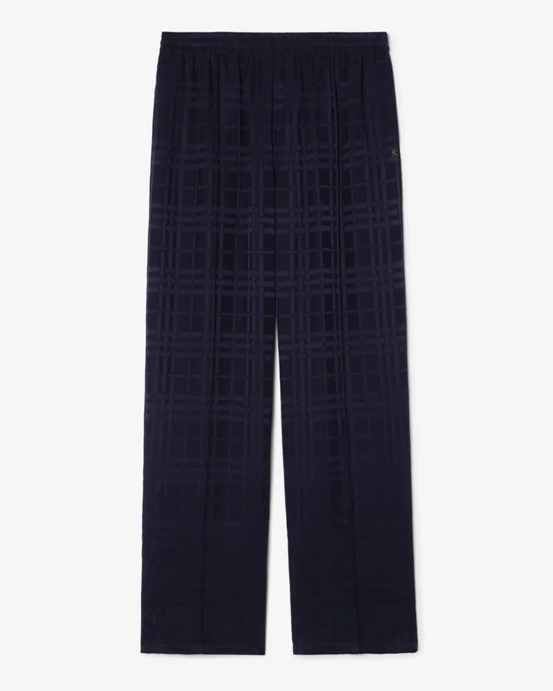 Burberry Seidenhose in Check , Size Dunkles