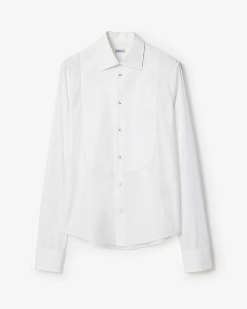 Burberry Schmales Smokinghemd aus Baumwolle , Size Weiß
