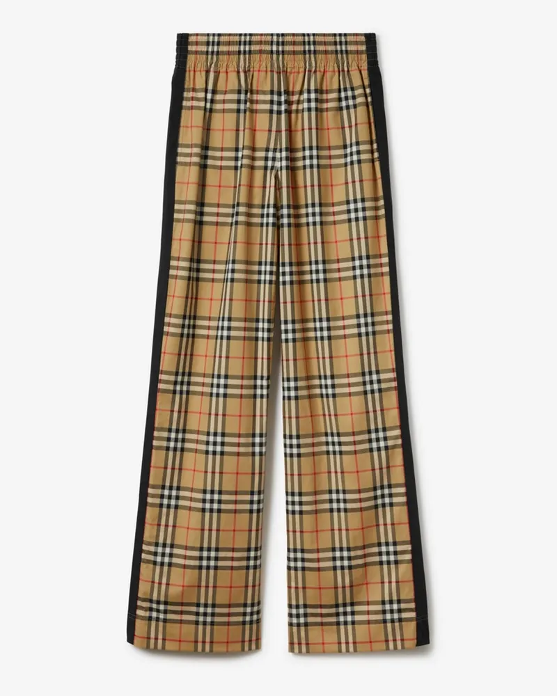 Burberry Baumwollhose in Check Vintage-beige