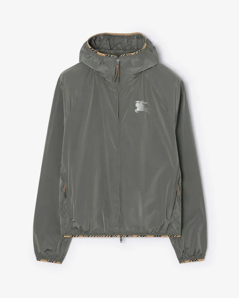 Burberry Nylon-Kapuzenjacke , Size Carbon