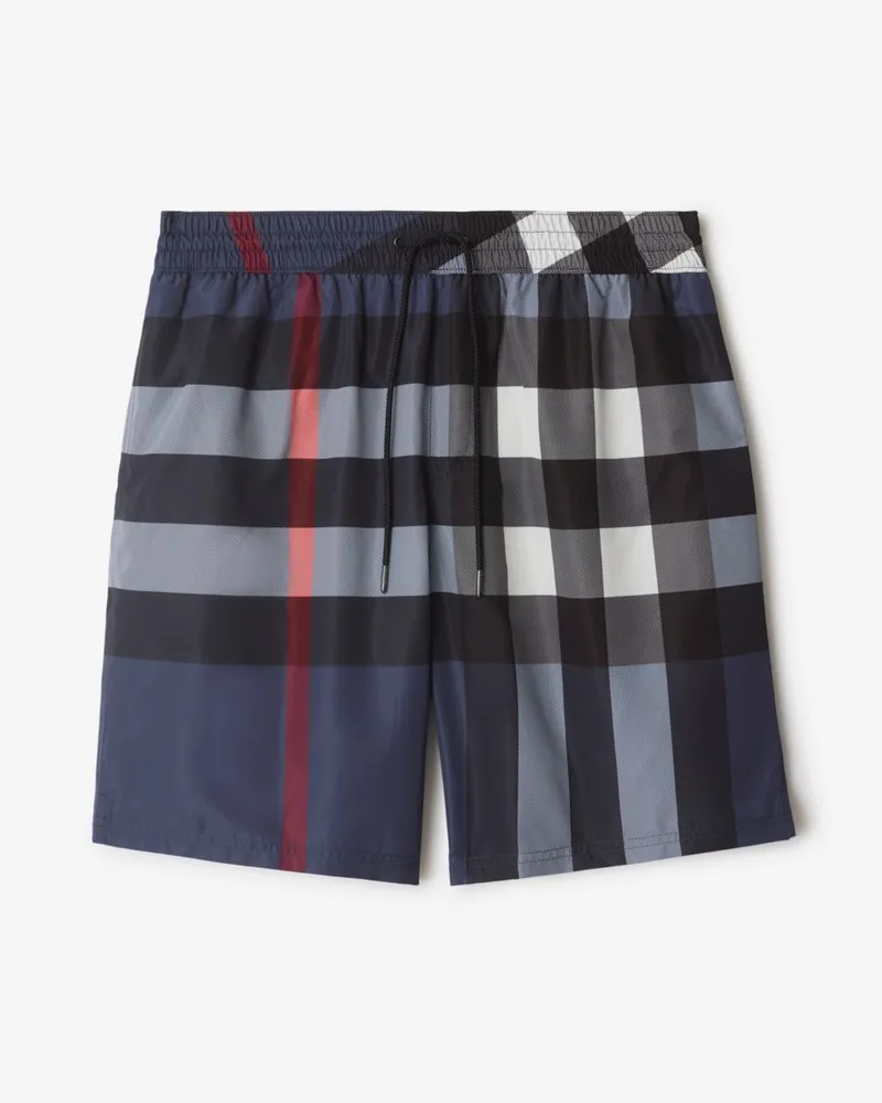 Burberry Schwimmshorts in Check Carbonblau