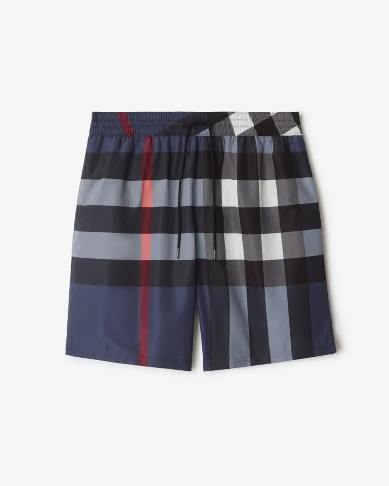 Burberry Schwimmshorts in Check Carbonblau
