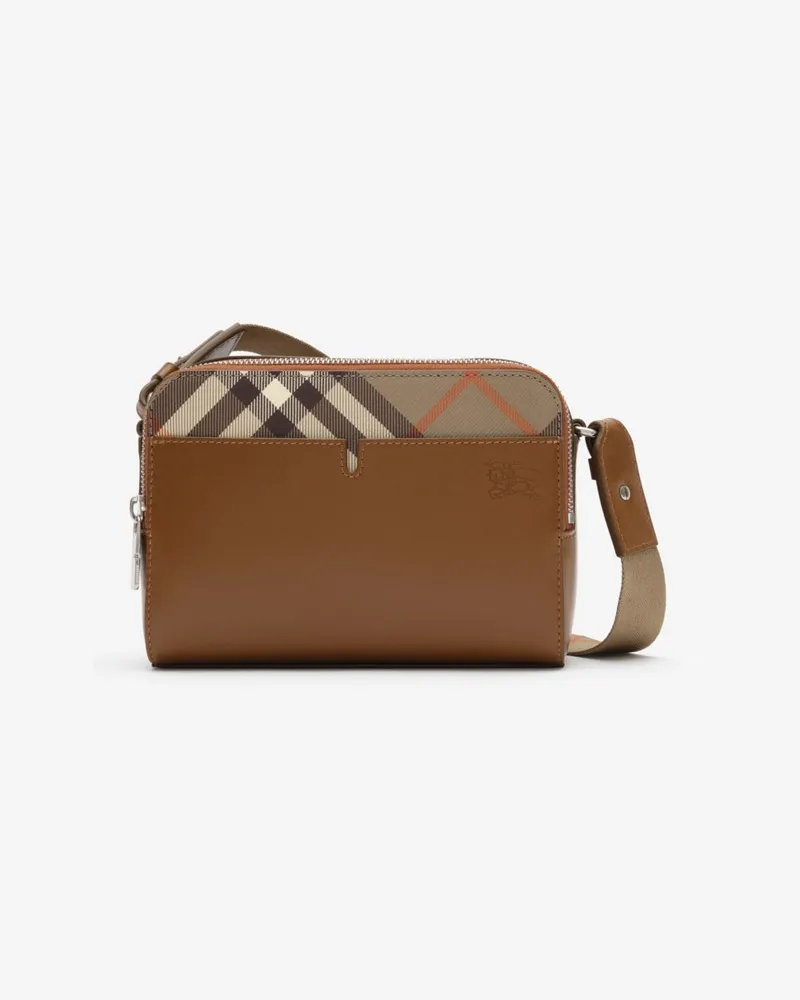 Burberry Crossbody-Tasche mit Check-Akzent Finch-braun