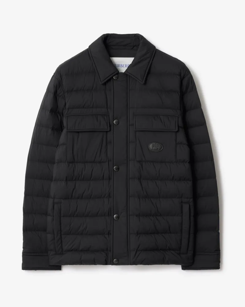Burberry Wattierte Nylon-Hemdjacke Schwarz