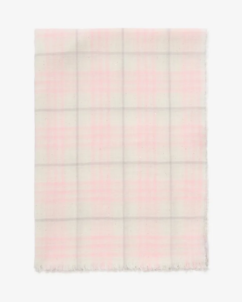 Burberry Breiter Woll-Seiden-Schal in Check Flora