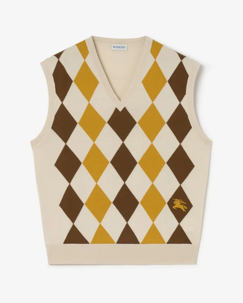 Burberry Wollpullunder im Argyle-Design Pear-gelb