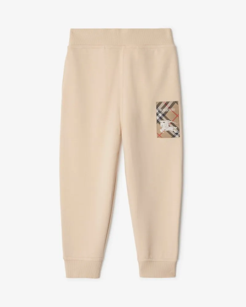 Burberry Baumwoll-Trainingshose mit Check-Label Calico