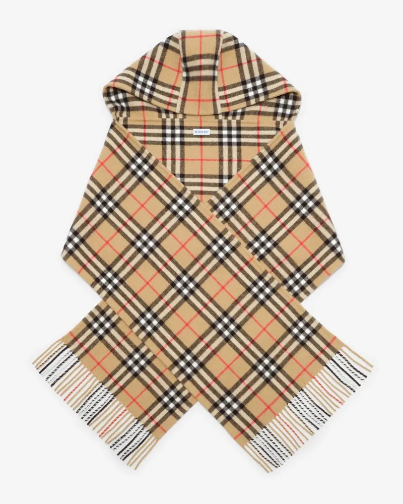 Burberry Kaschmir-Kapuzenschal in Check Archive