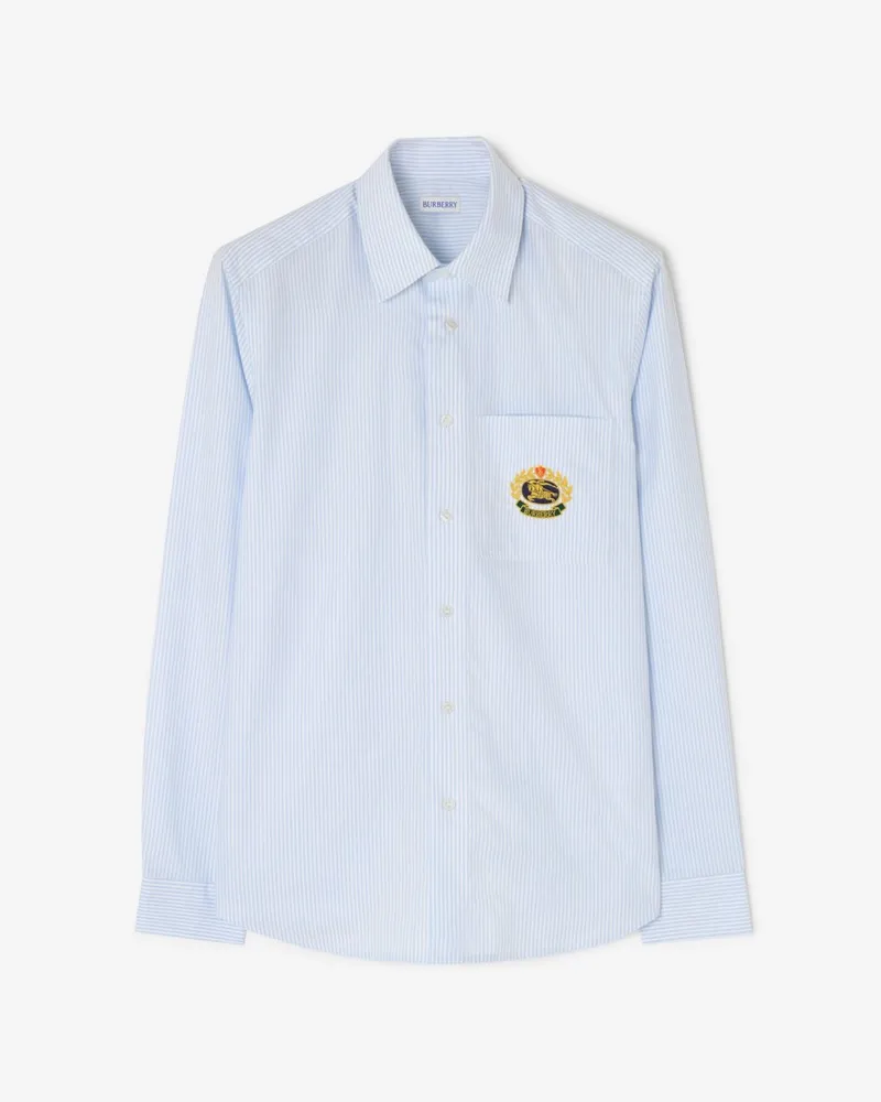 Burberry Klassisches Oxford-Hemd aus Baumwolle mit Nadelstreifen , Size Hellblau