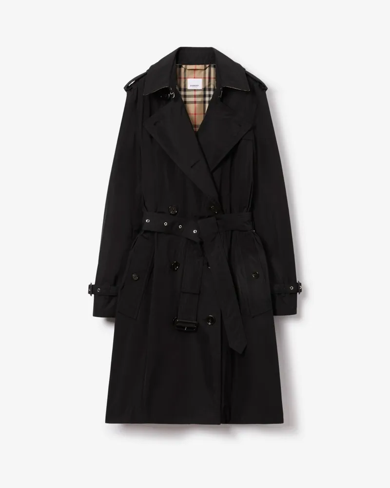 Burberry Mittellanger leichter Trenchcoat „Kensington“ , Size Schwarz
