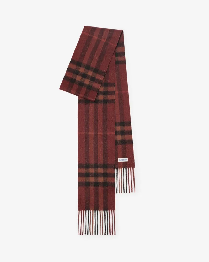 Burberry Schmaler Kaschmirschal in schimmerndem Check Dark