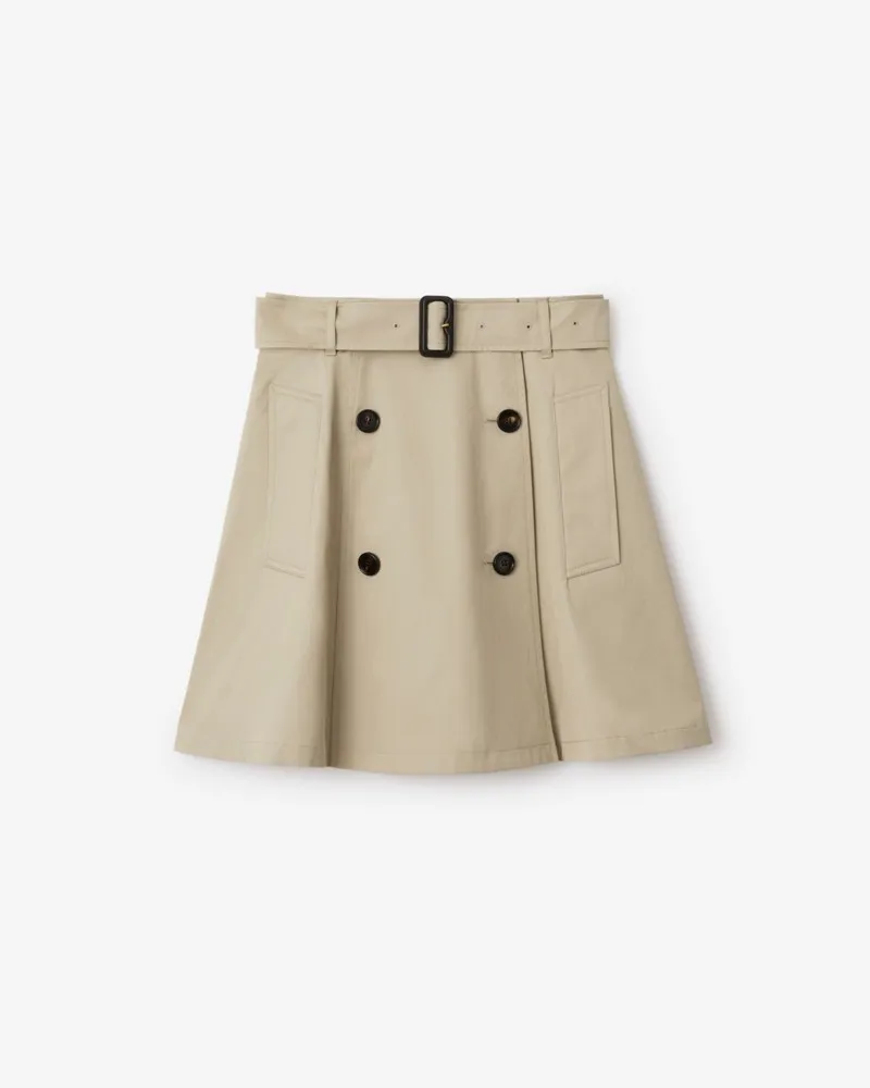Burberry Mini-Trenchrock aus Gabardine , Size Quill-beige