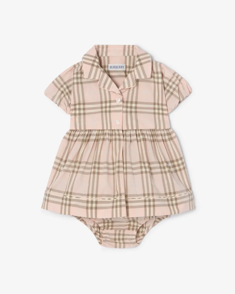 Burberry Baumwollkleid und Höschen in Check , Size Vintage-rosa