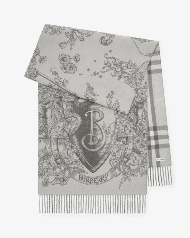 Burberry Wendbarer Kaschmirschal mit Knight-Radierung Mitten