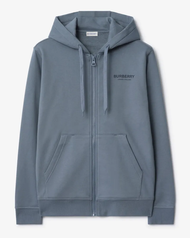 Burberry Baumwoll-Kapuzenjacke Carbonblau