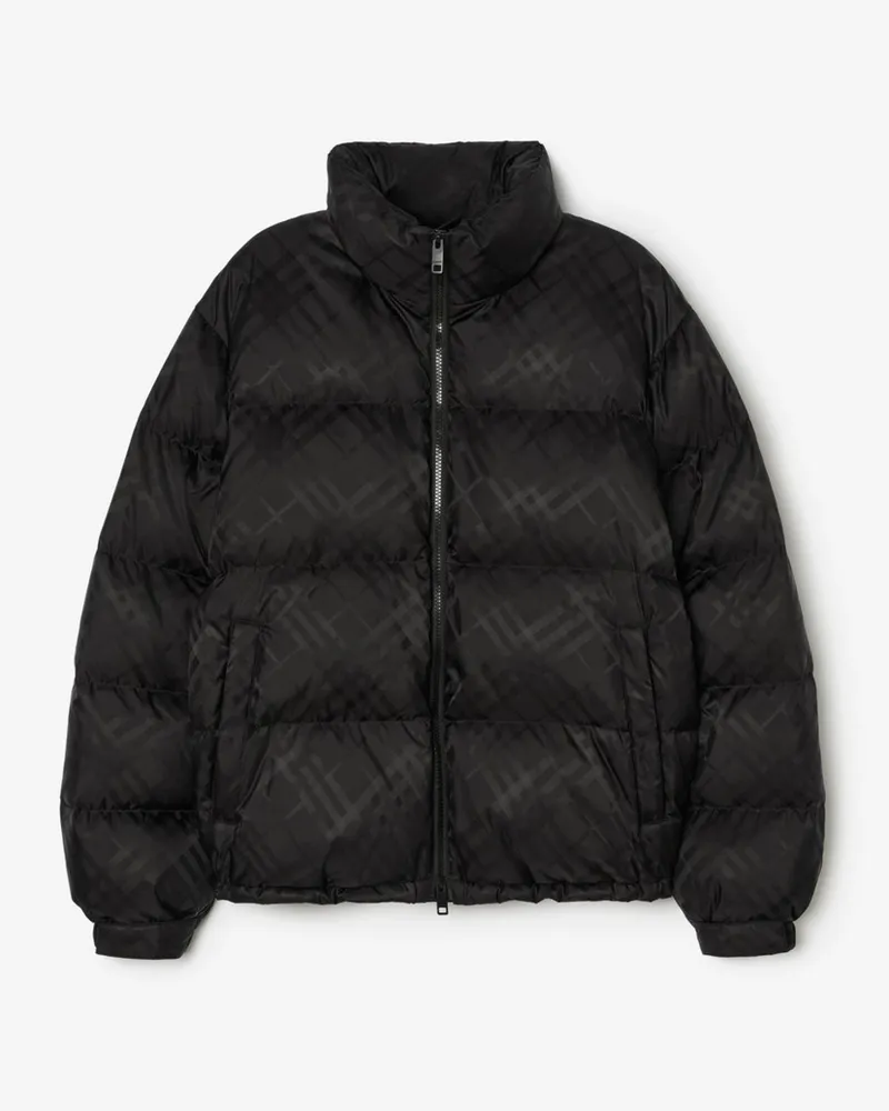 Burberry Wattierte Nylonjacke „Highlands“ in Check , Size Schwarz